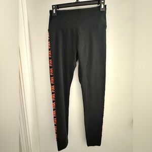 PINK Victoria's Secret Black Leggings with Red Accents